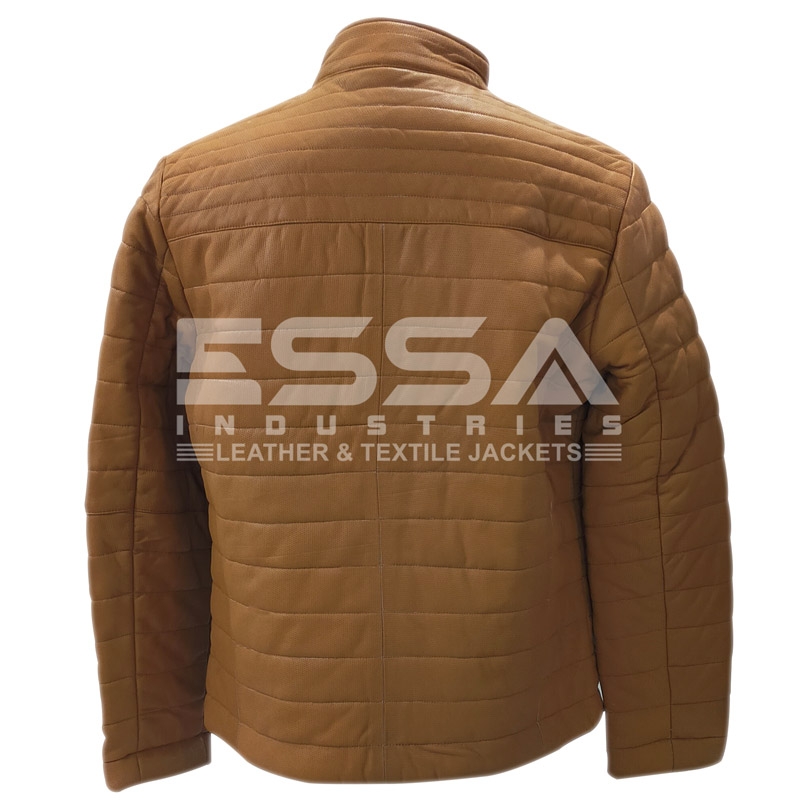 Men Leather Down Jacket Back