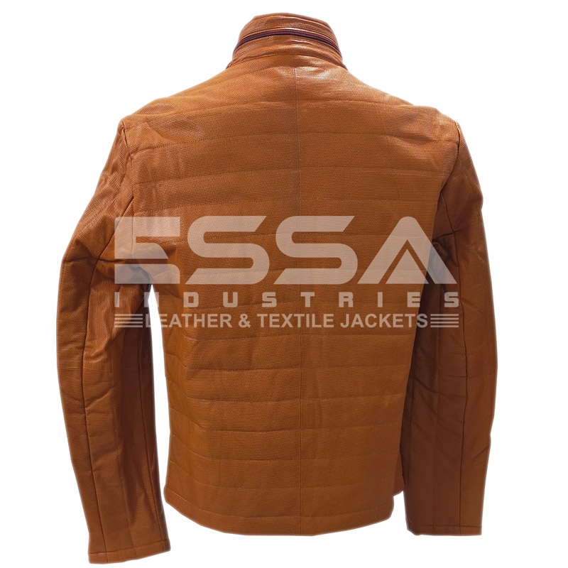 Men Leather Down Jacket Back