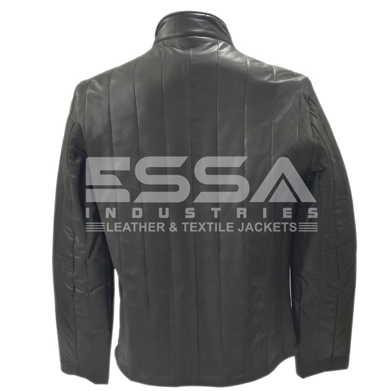 Men Leather Down Jacket Back