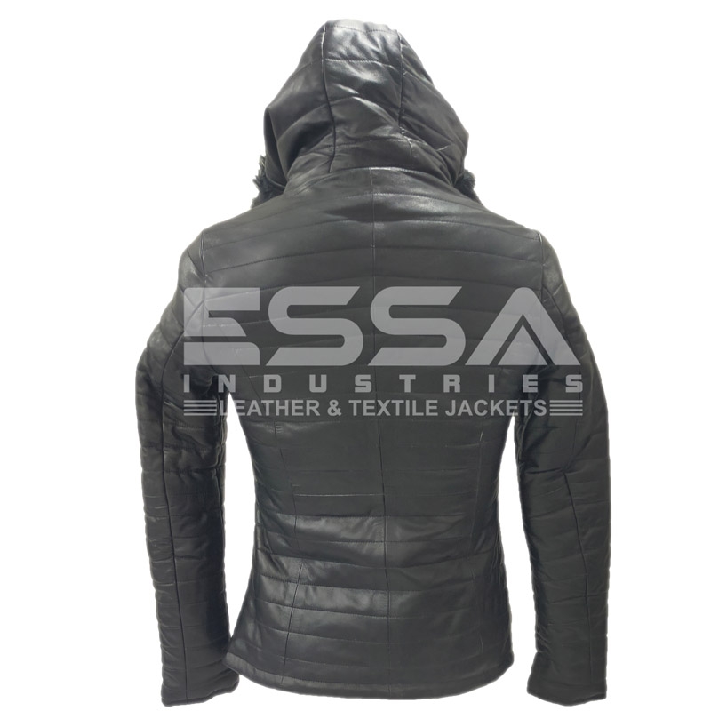 Women Leather Jacket Back