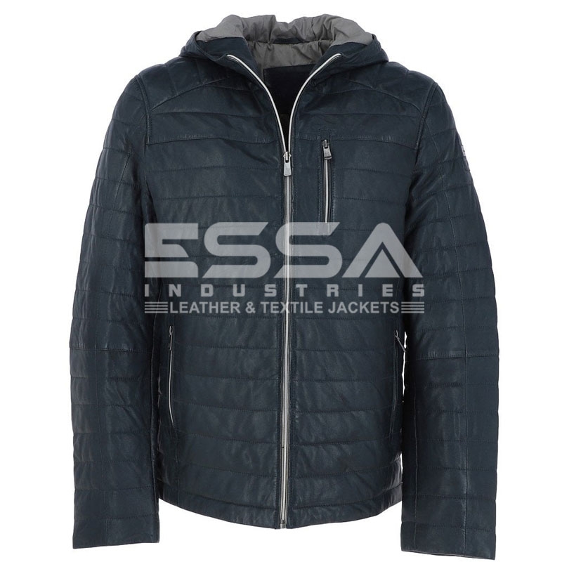 Men Leather Down Jacket