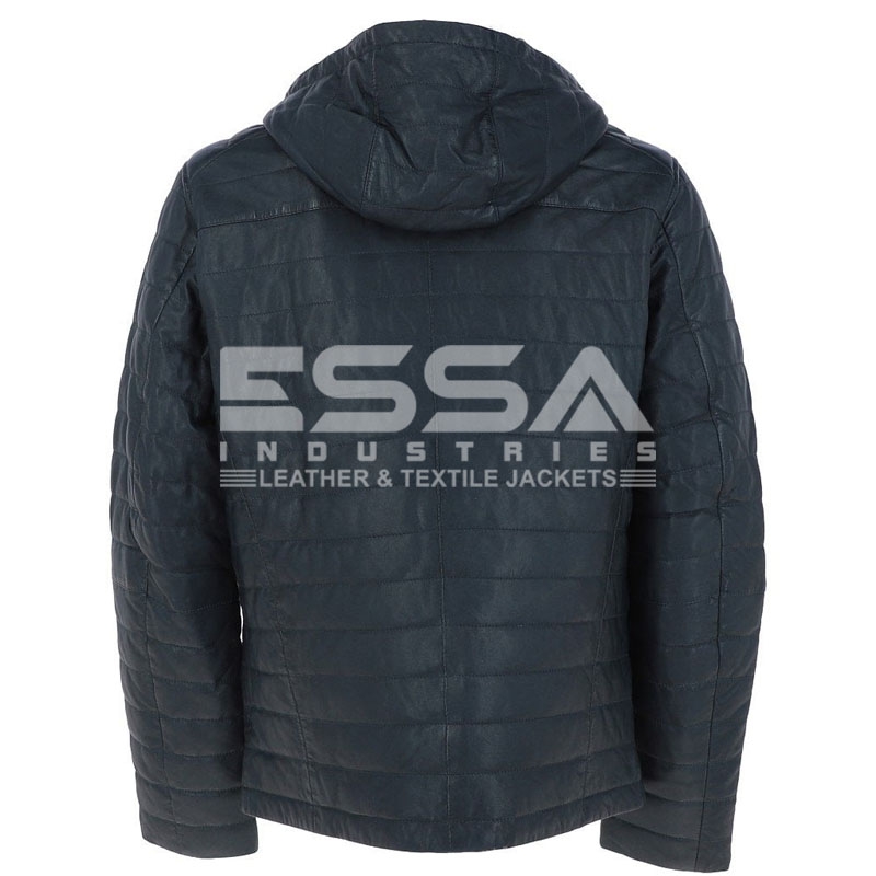 Men Leather Down Jacket Back