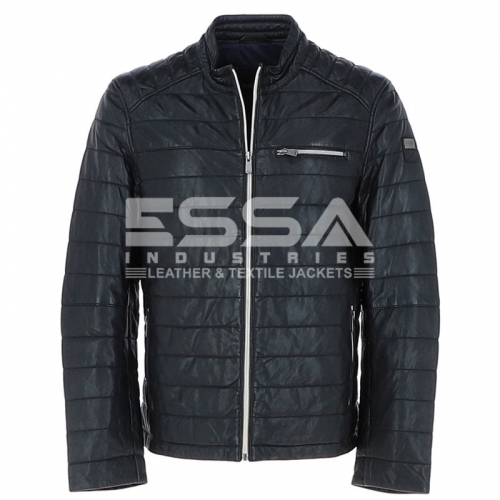 Men Leather Down Jacket