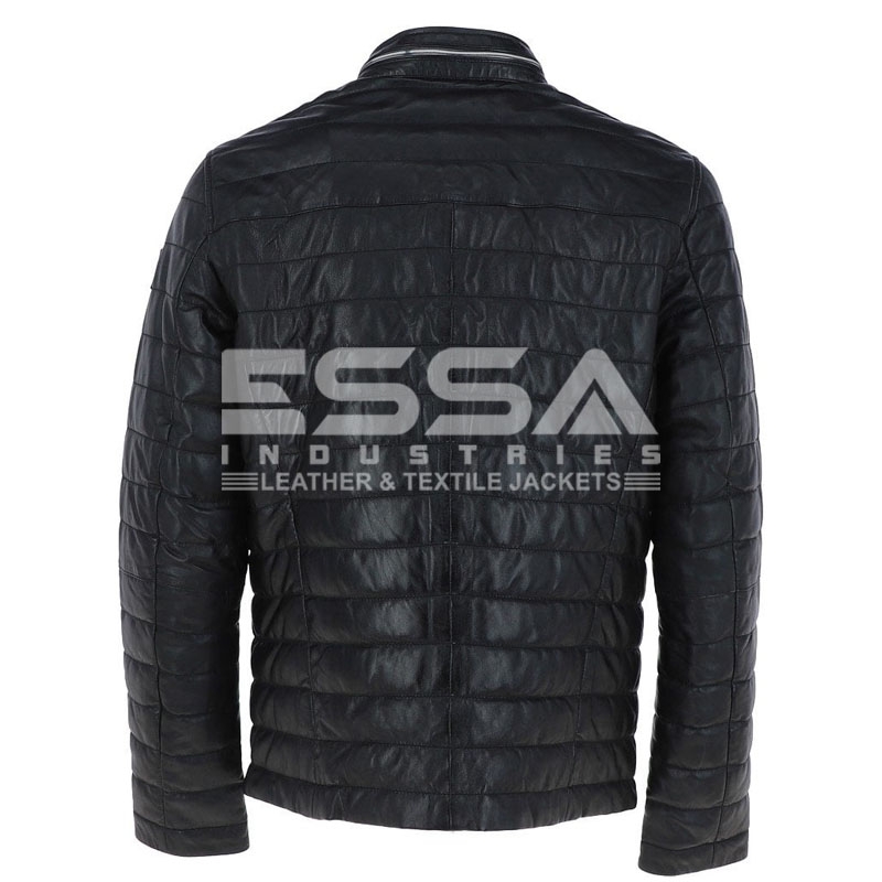 Men Leather Down Jacket Back