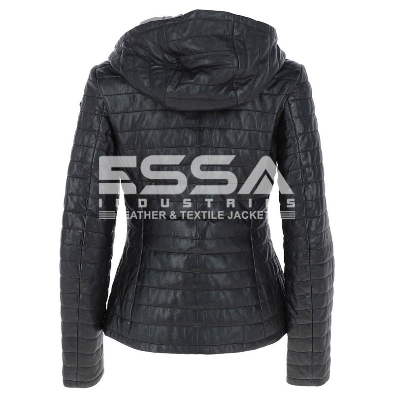 Women Leather Jacket Back