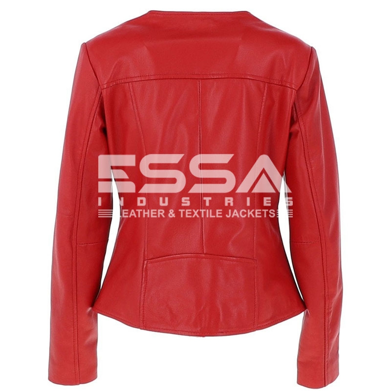 Women Leather Jacket Back