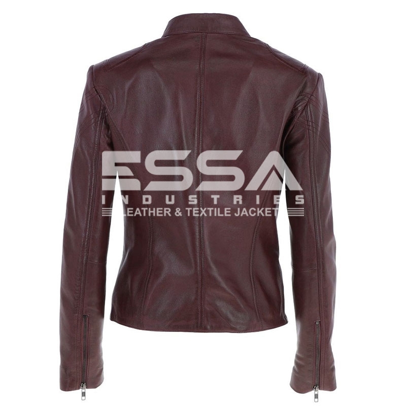 Women Leather Jacket Back