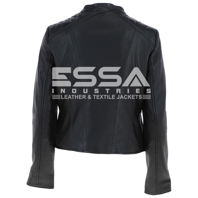 Women Leather Jacket Back