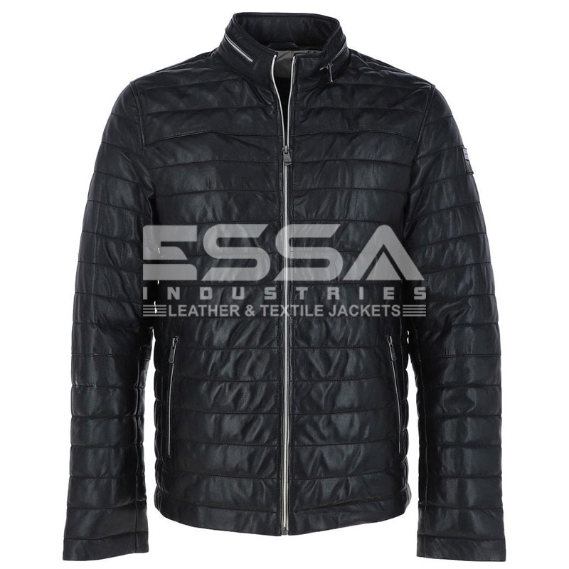 Men Leather Down Jacket