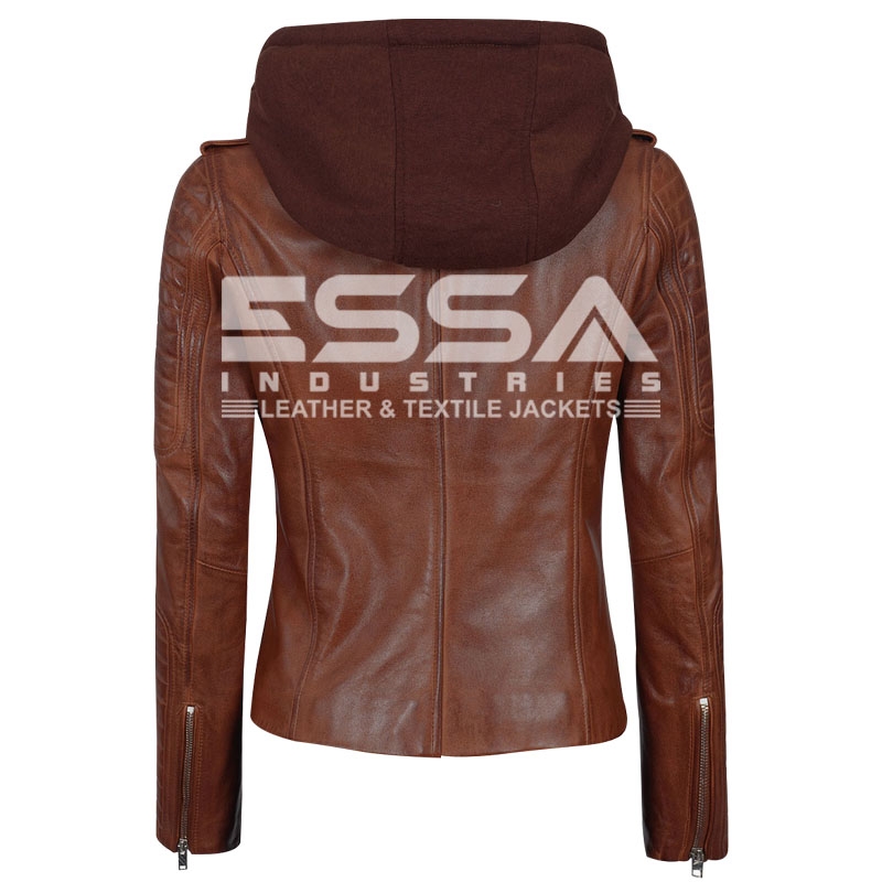 Women Leather Jacket Back