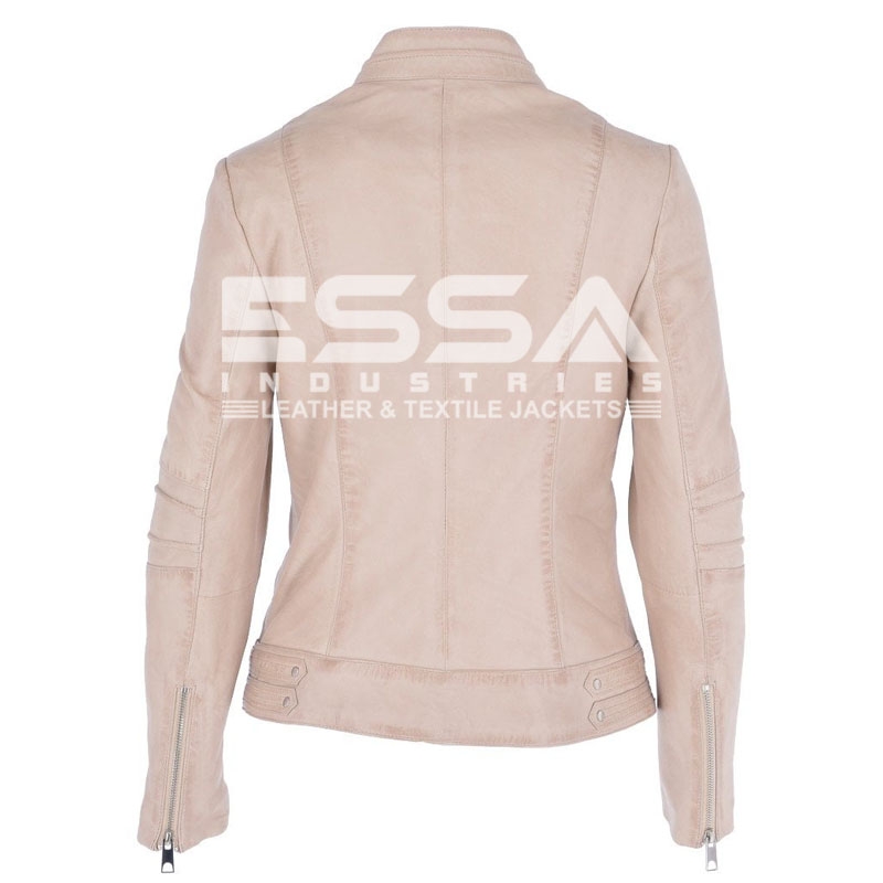 Women Leather Jacket Back