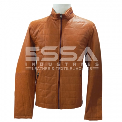 Men Leather Down Jacket