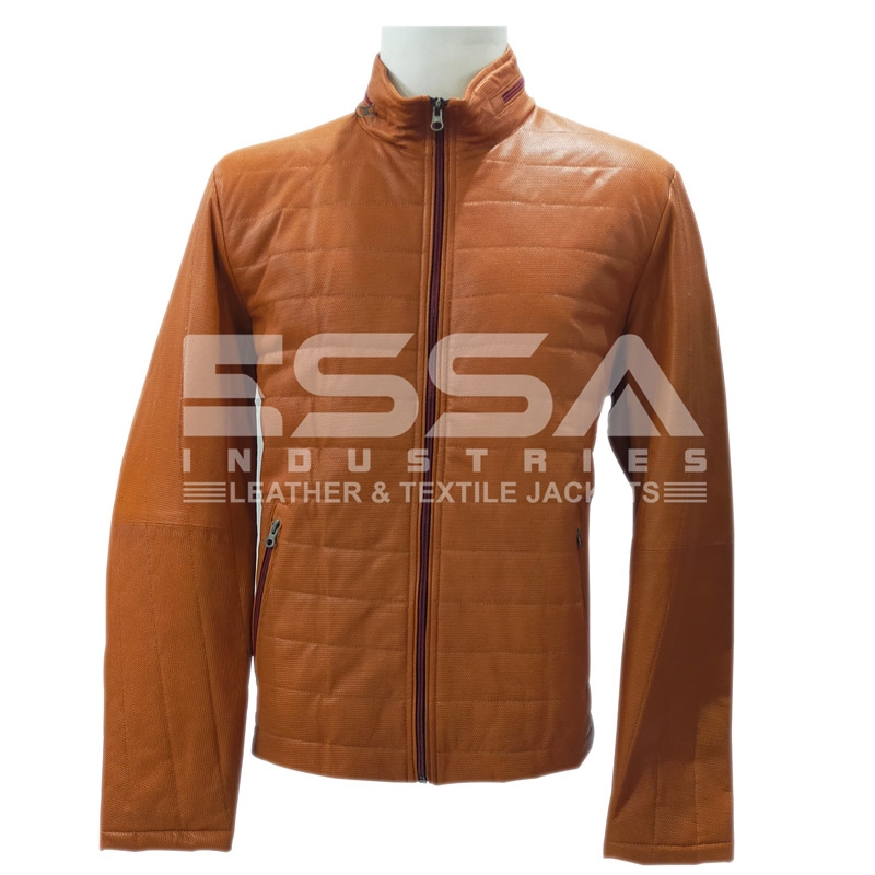 Men Leather Down Jacket