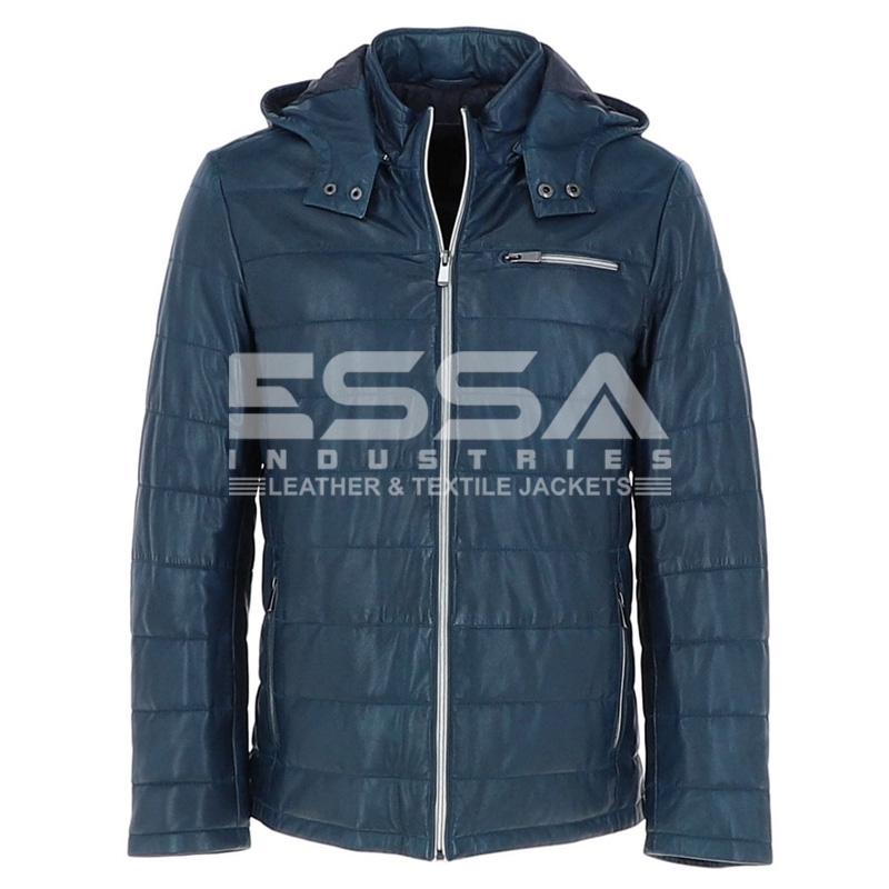 Men Leather Down Jacket