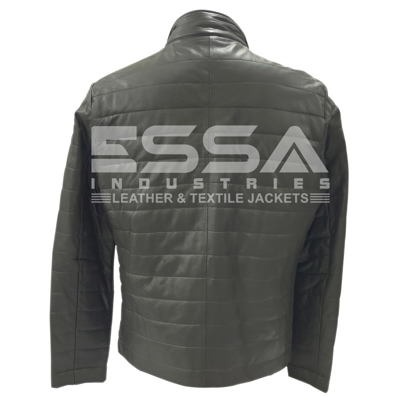 Men Leather Down Jacket Back